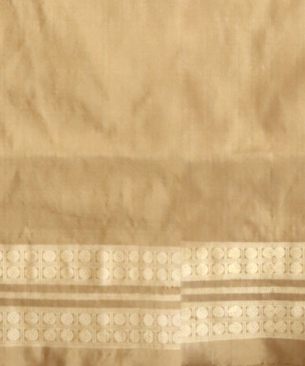 Beige Dark Tan Silk Handloom Sambalpuri Saree
