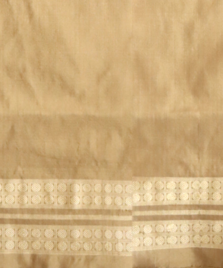 Beige dark tan silk handloom sambalpuri saree