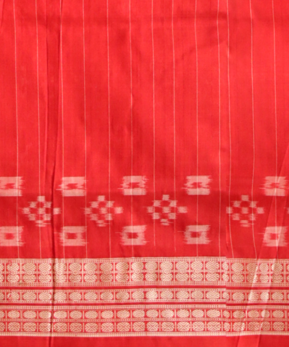Red dark red silk handloom sambalpuri saree