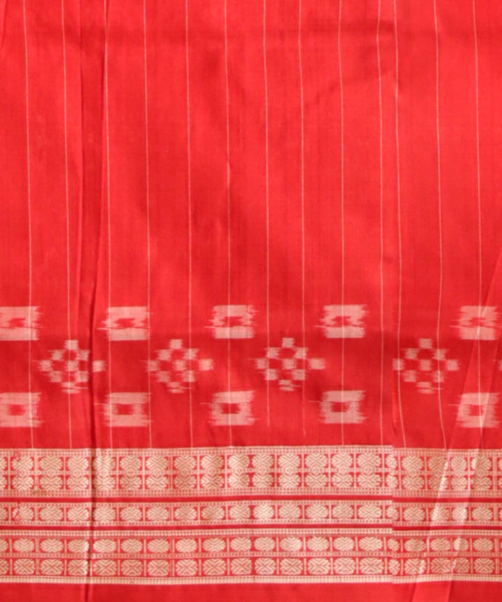 Red dark red silk handloom sambalpuri saree