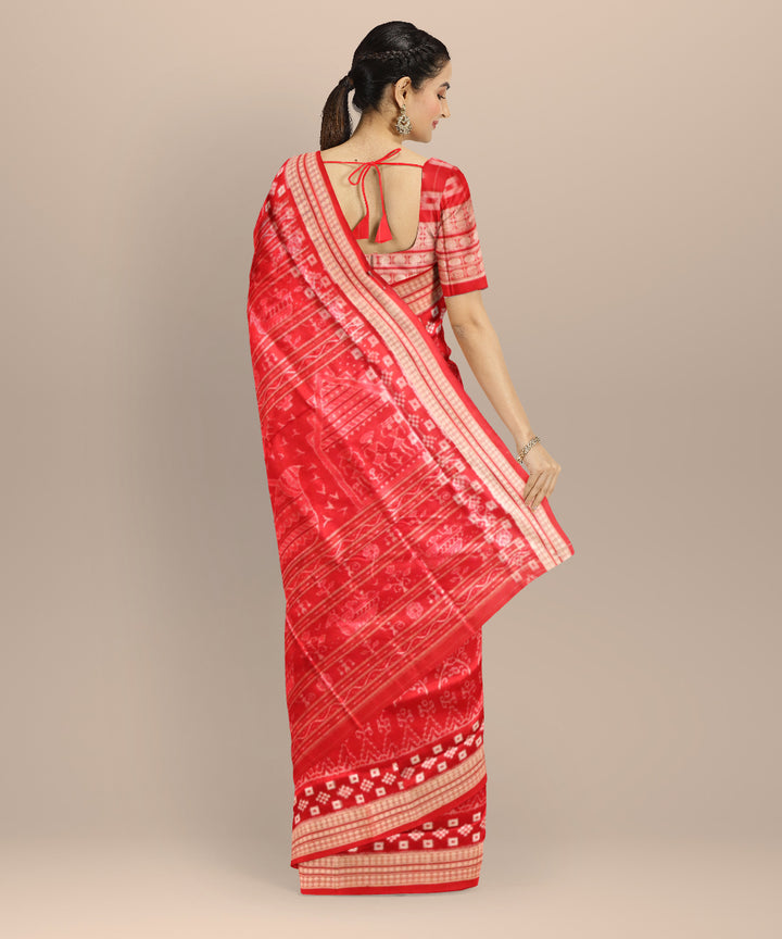 Red dark red silk handloom sambalpuri saree