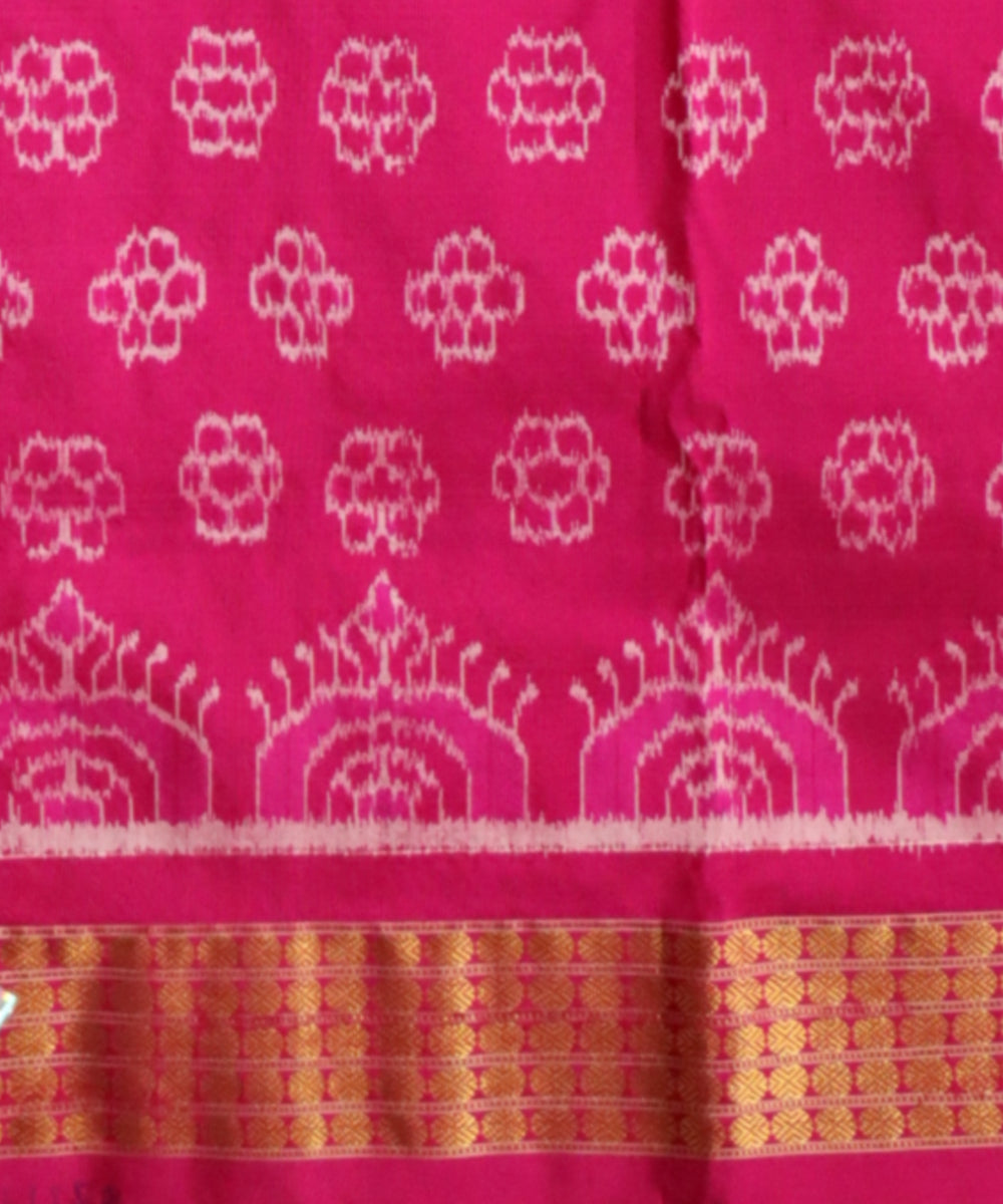 Violet dogwood rose silk handloom sambalpuri saree