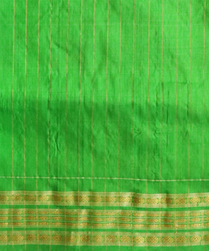 Brown dark pastel green silk handloom sambalpuri saree