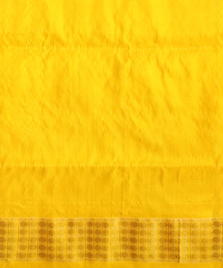 Cyan blue yellow silk handloom sambalpuri saree