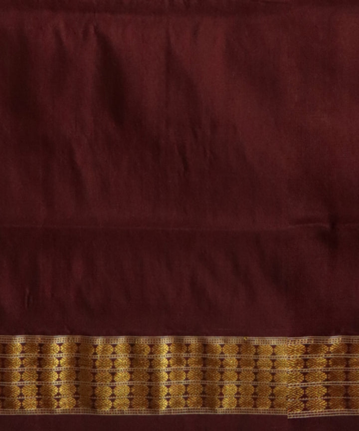 Pink Dark Scarlet Silk Handloom Sambalpuri Saree