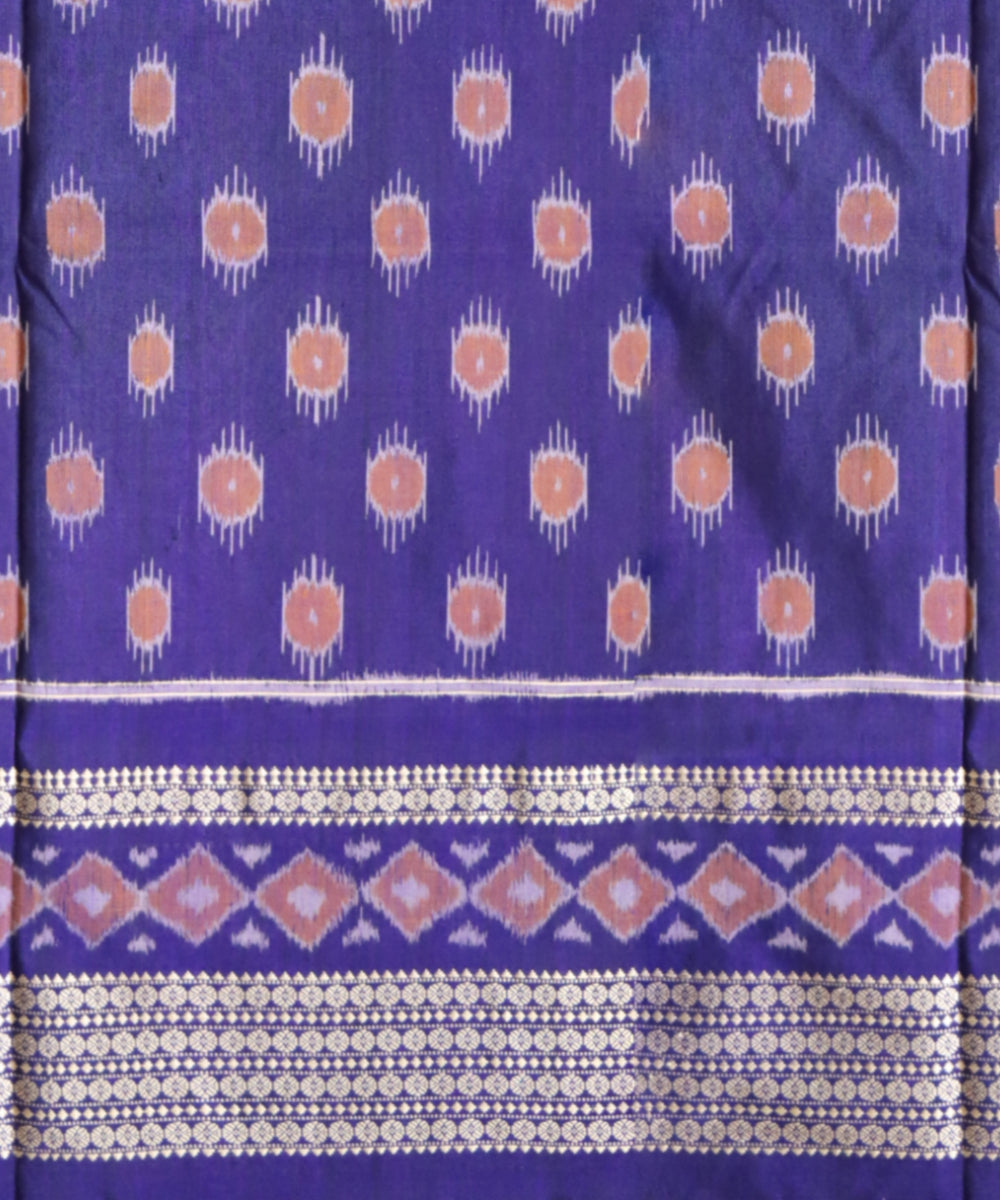 Pink dark blue cotton silk handloom sambalpuri saree