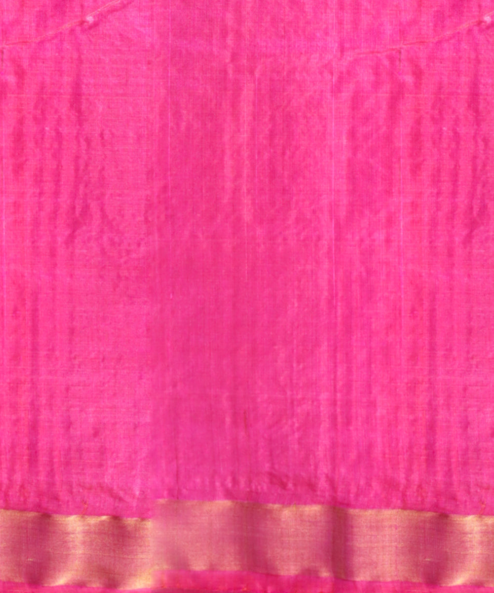 Pink golden silk handloom tussar saree