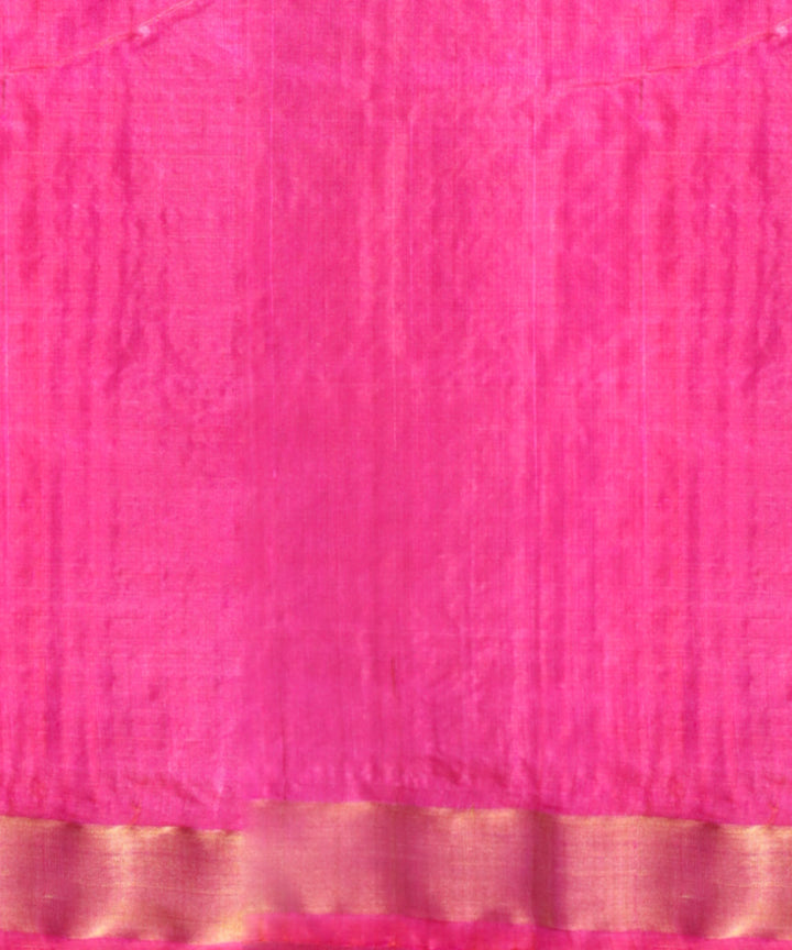 Pink golden silk handloom tussar saree