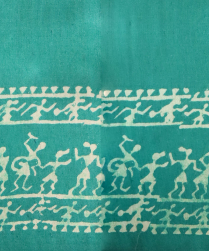 Navy blue turquoise silk handloom sambalpuri saree