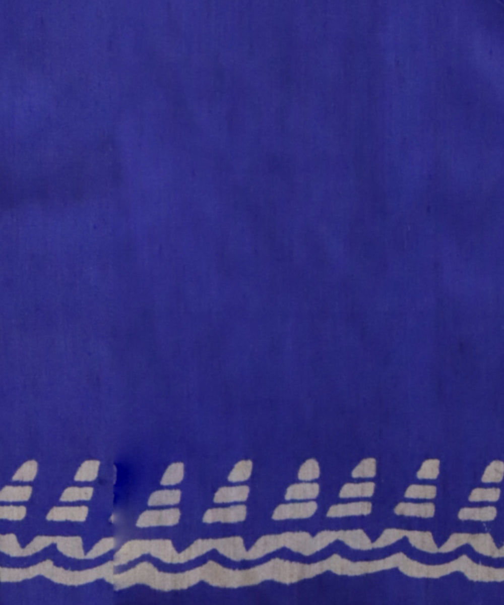 Red Dark Blue Silk Handloom Sambalpuri Saree 2