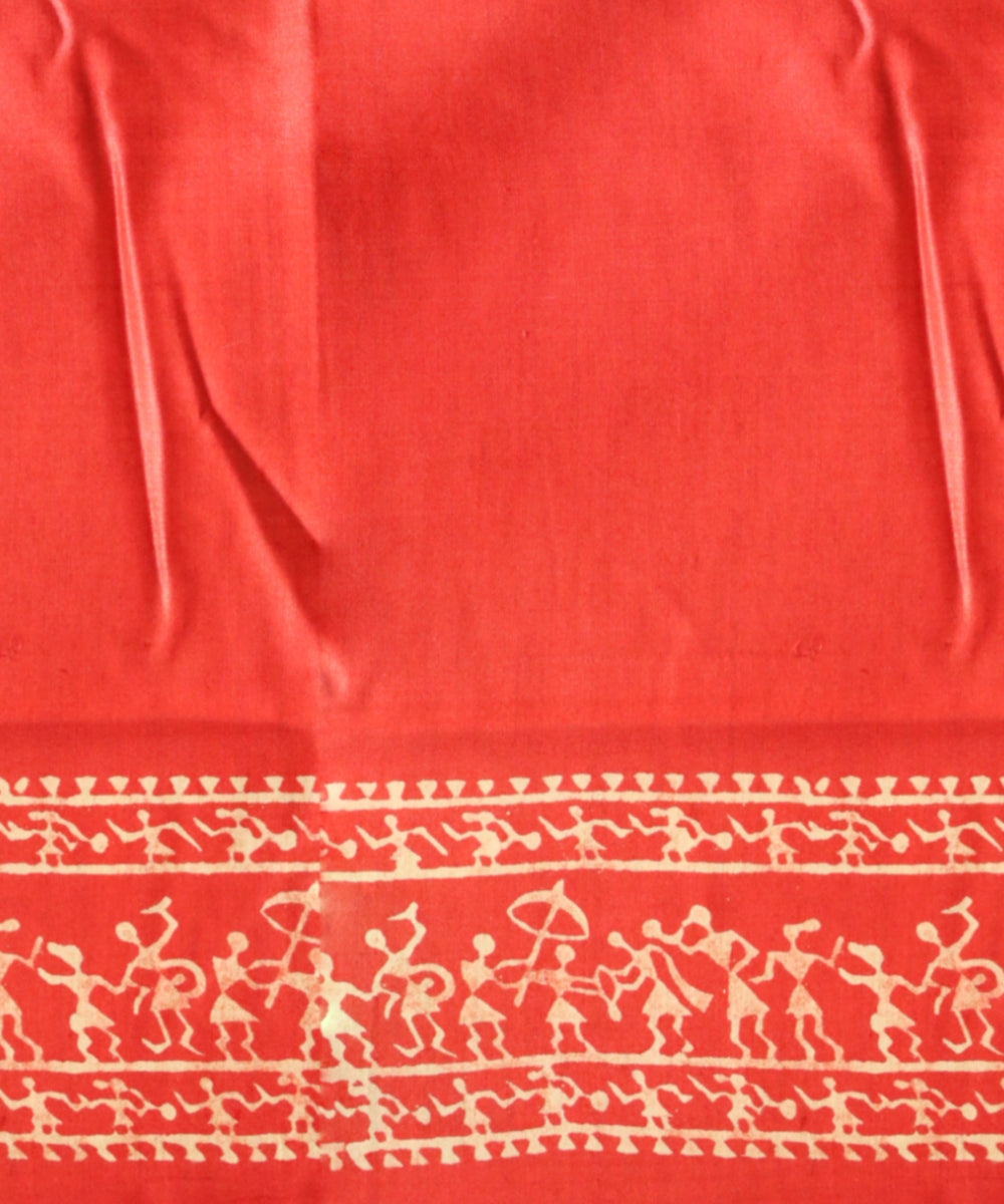 Red cream black silk handloom sambalpuri saree