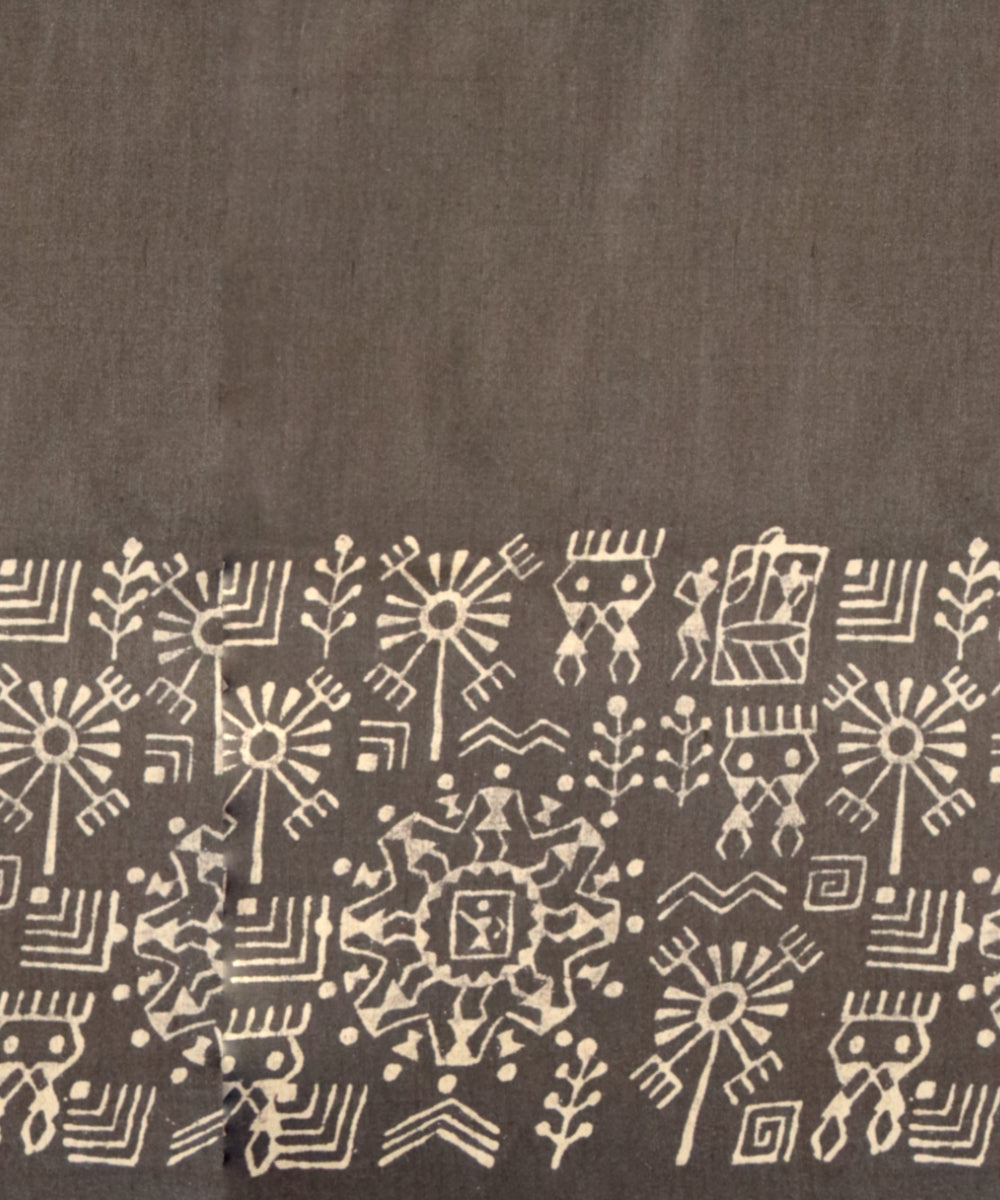 Red black silk handloom sambalpuri saree
