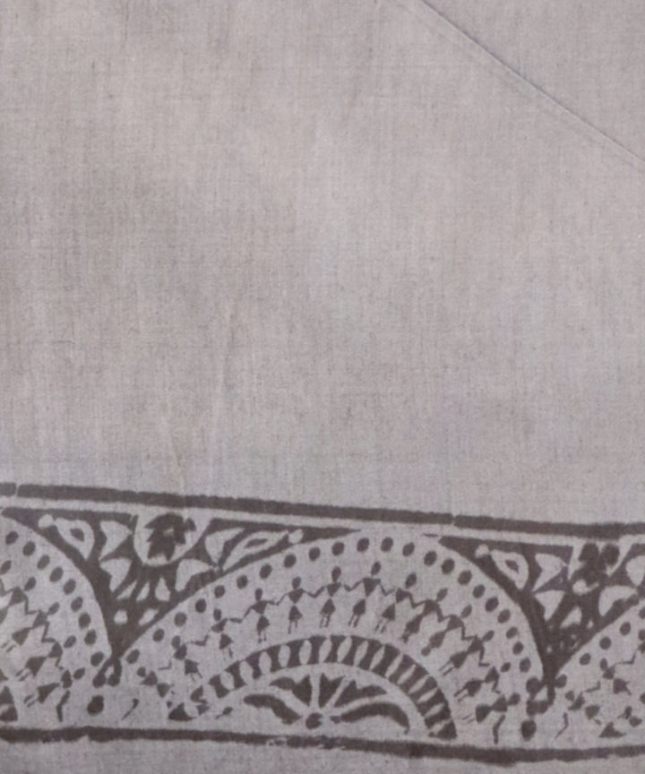 Purple gray silk handloom sambalpuri saree