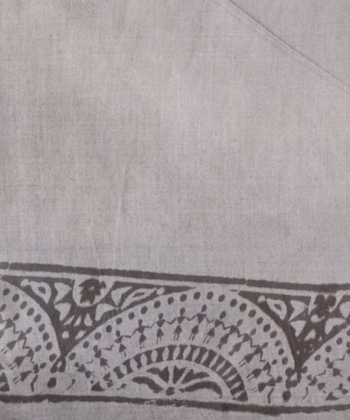 Purple gray silk handloom sambalpuri saree