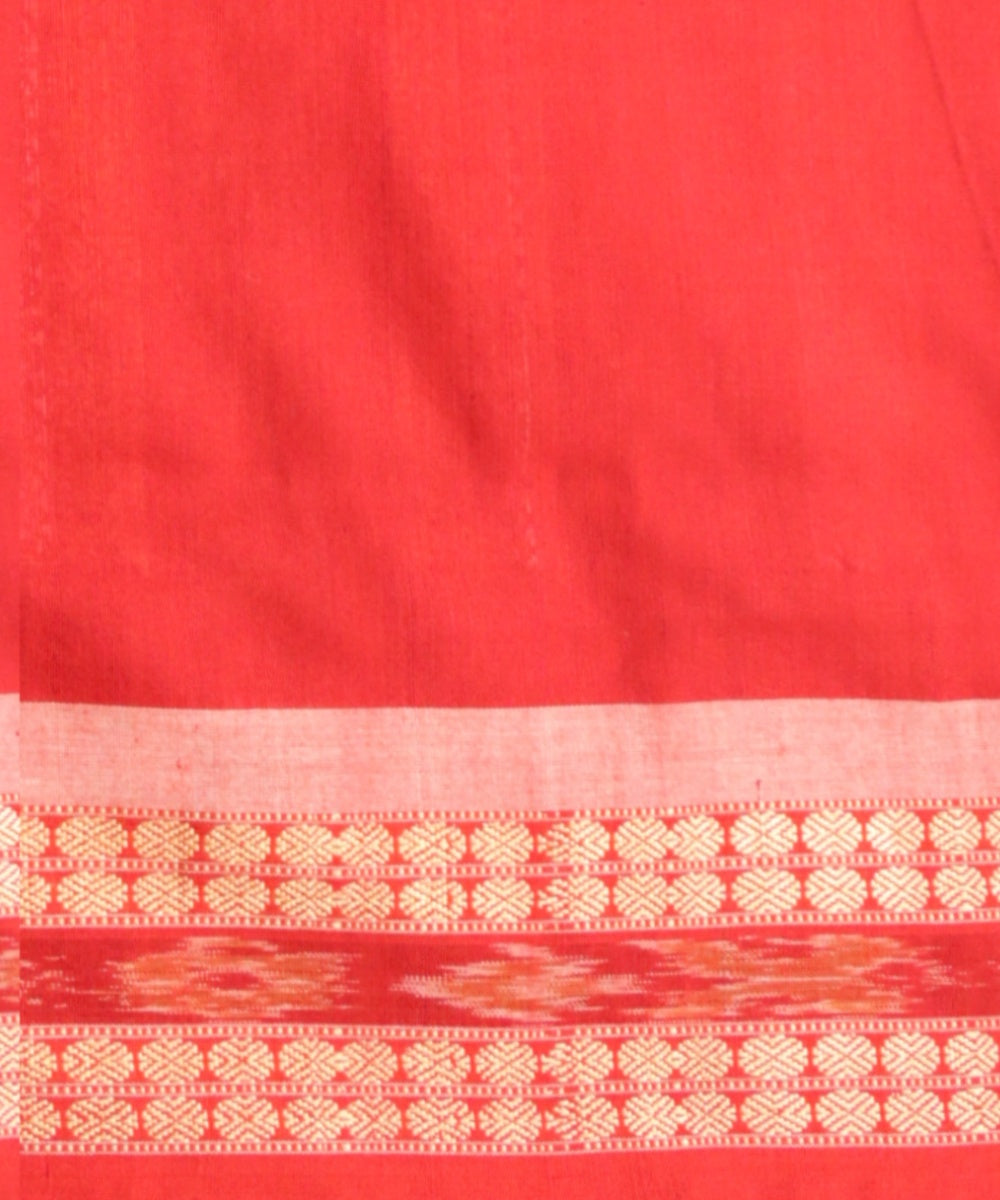 Sky blue dark red cotton handloom bomkai saree