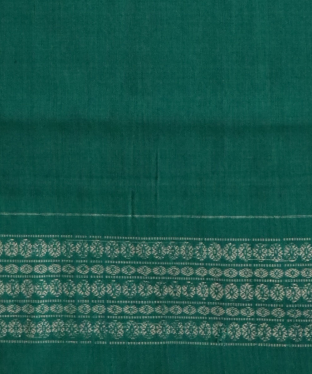 Grey dark green cotton handloom sambalpuri saree