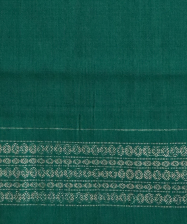 Grey dark green cotton handloom sambalpuri saree