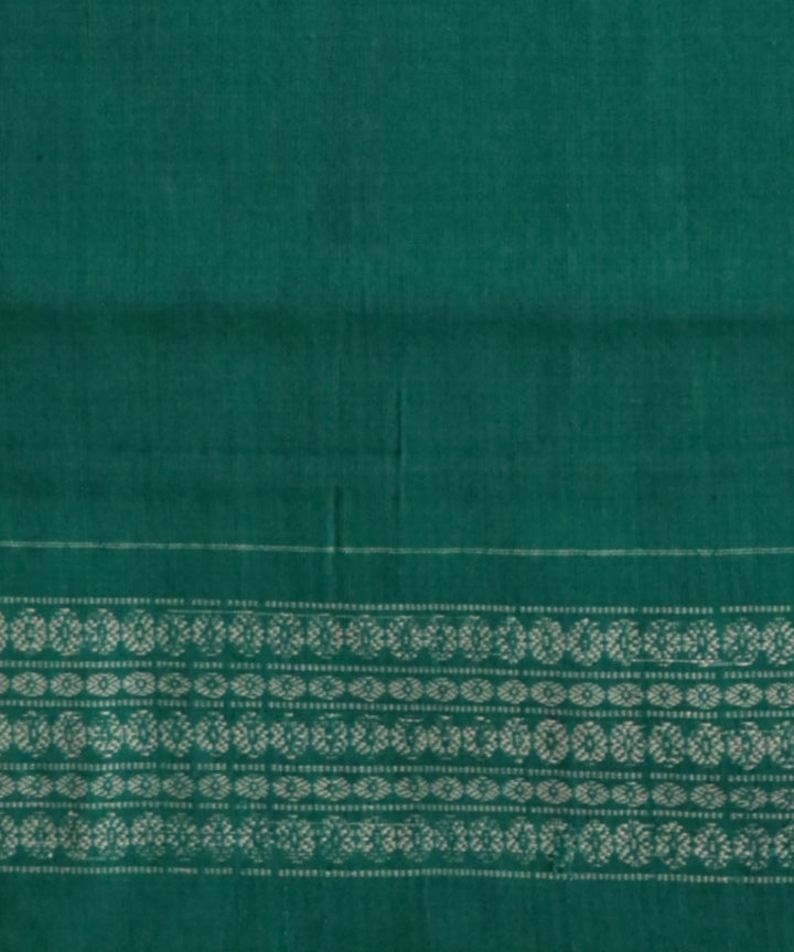 Grey dark green cotton handloom sambalpuri saree