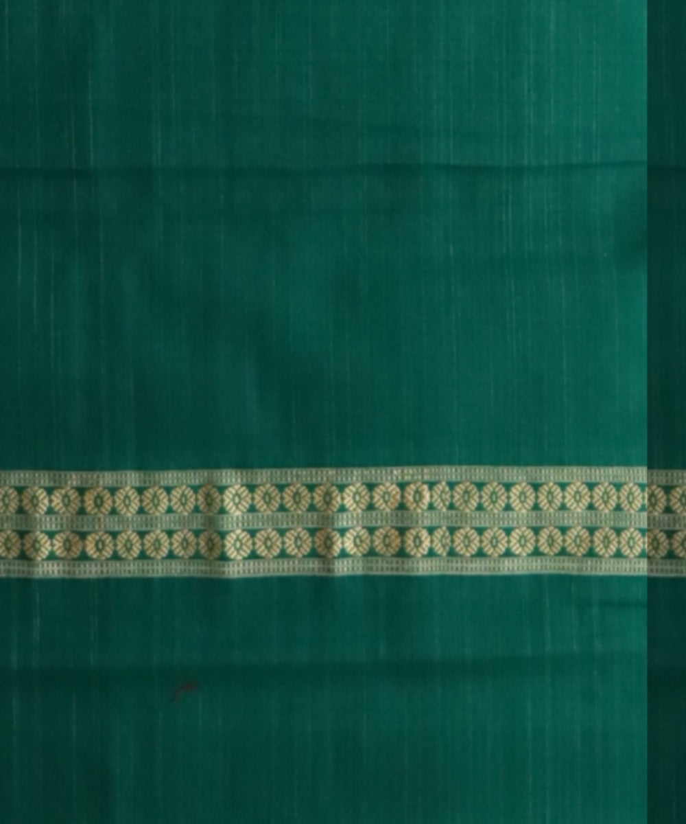 Multicolor dark green handloom cotton sambalpuri saree