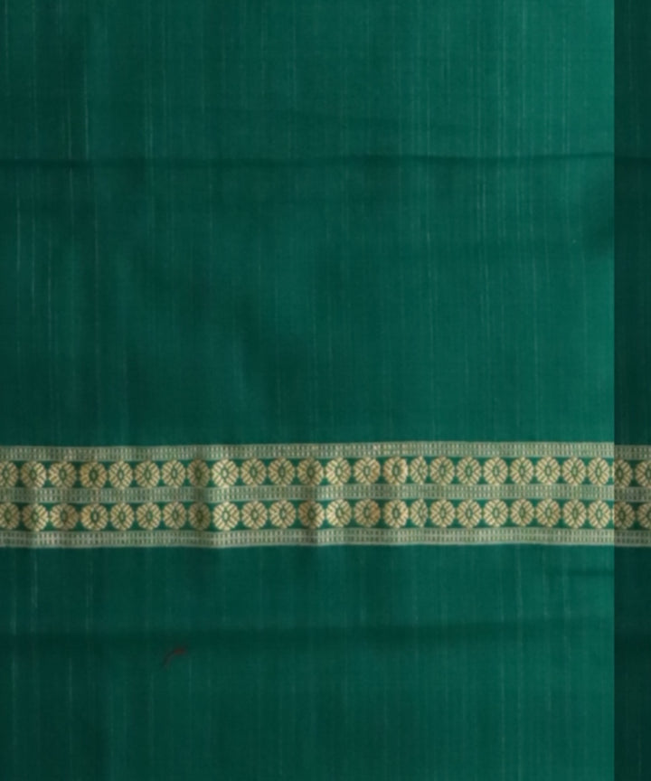 Multicolor dark green handloom cotton sambalpuri saree