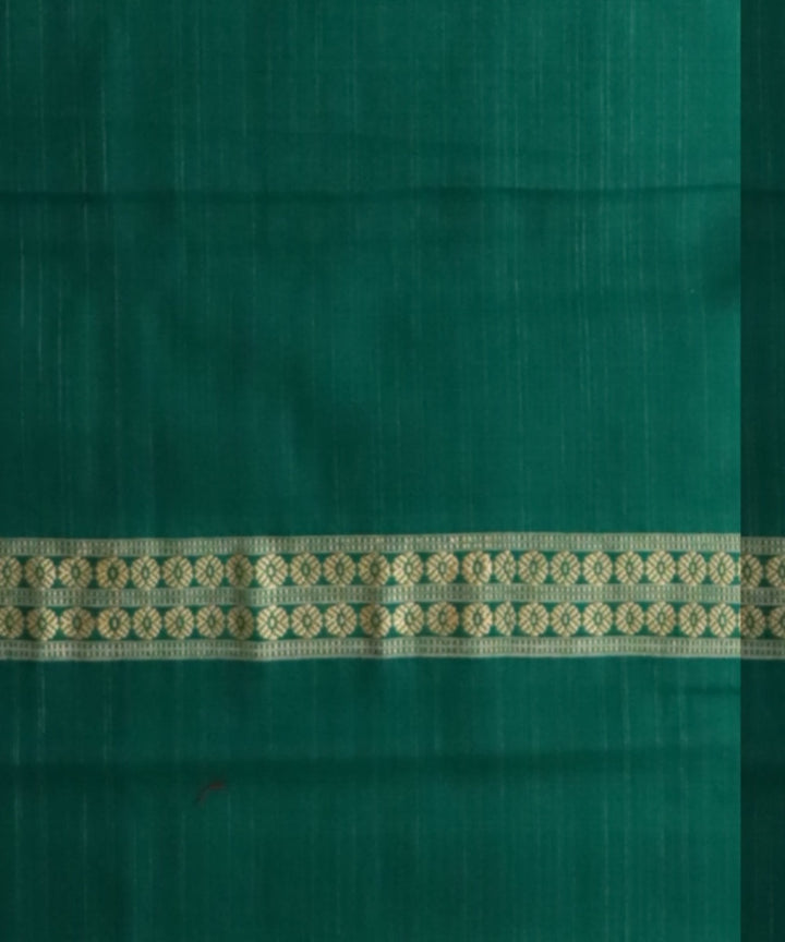 Multicolor dark green handloom cotton sambalpuri saree