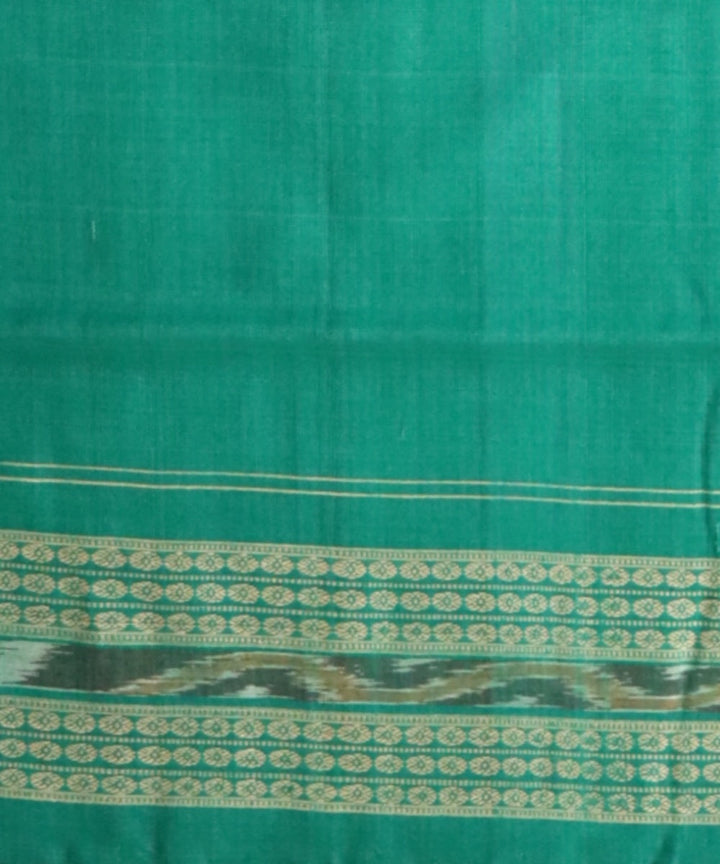 Multicolor dark green cotton handloom sambalpuri saree