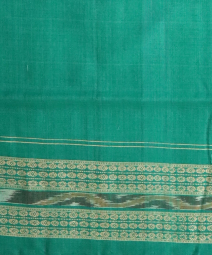 Multicolor dark green cotton handloom sambalpuri saree
