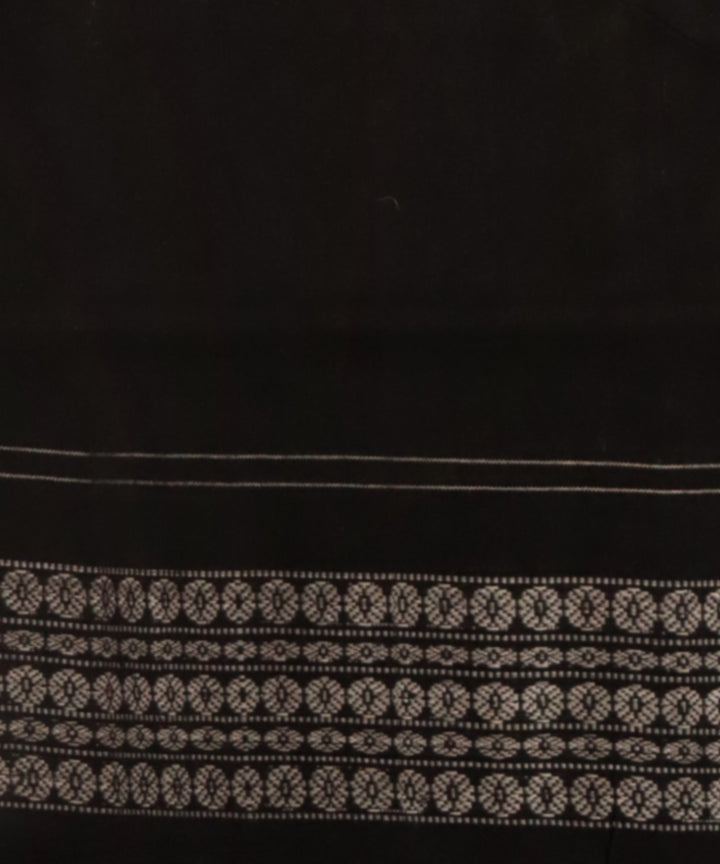 Maroon black handloom cotton sambalpuri saree