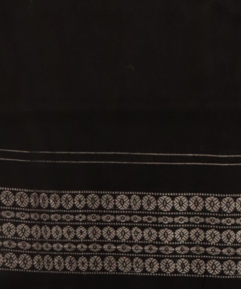 Maroon black handloom cotton sambalpuri saree
