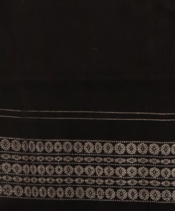 Maroon black handloom cotton sambalpuri saree