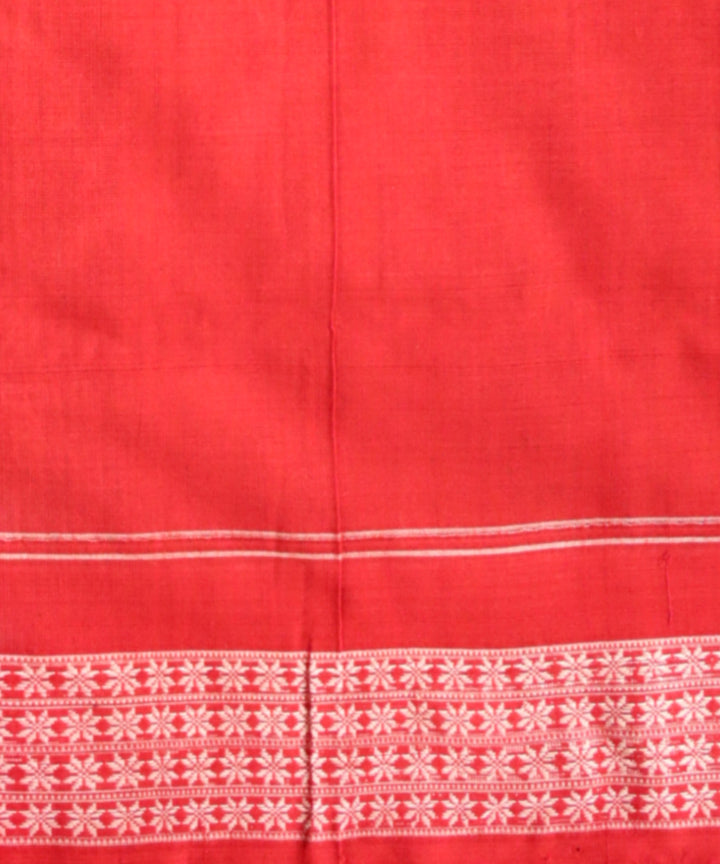 Maroon black cotton handloom sambalpuri saree
