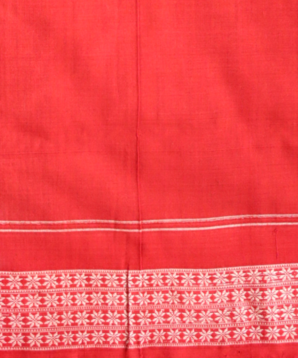 Maroon black cotton handloom sambalpuri saree