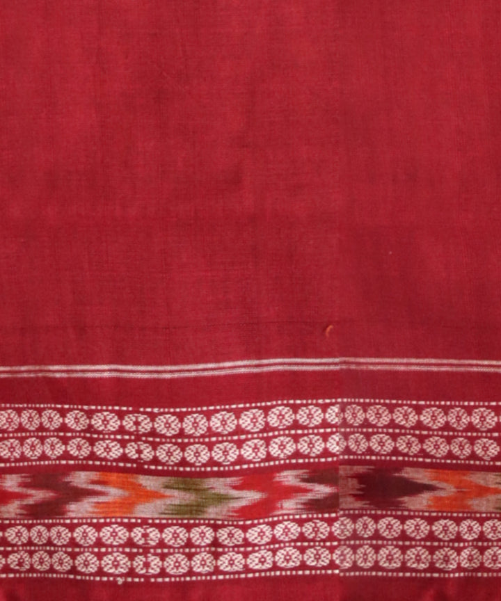 Multicolor maroon cotton handloom sambalpuri saree