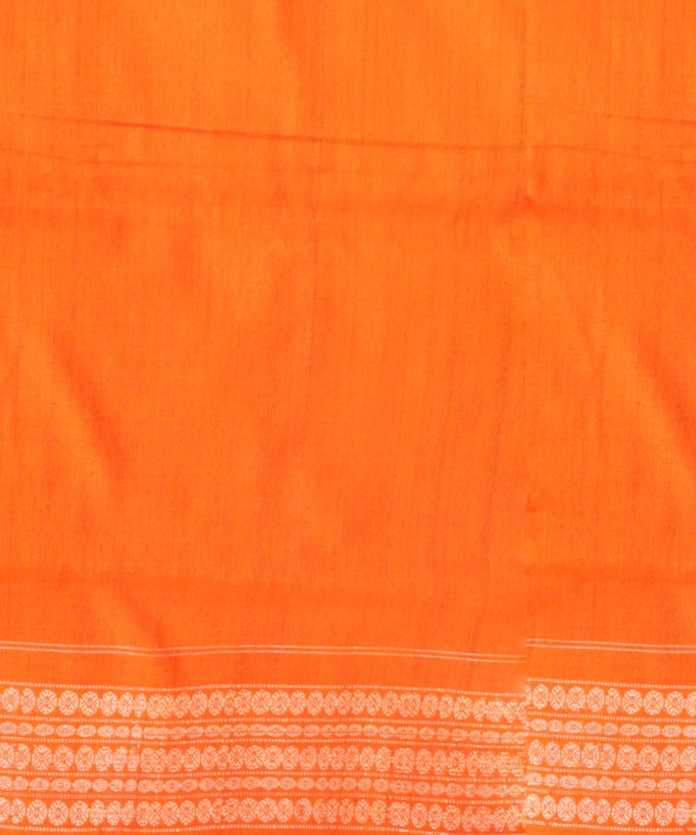 Brown orange cotton handloom sambalpuri saree