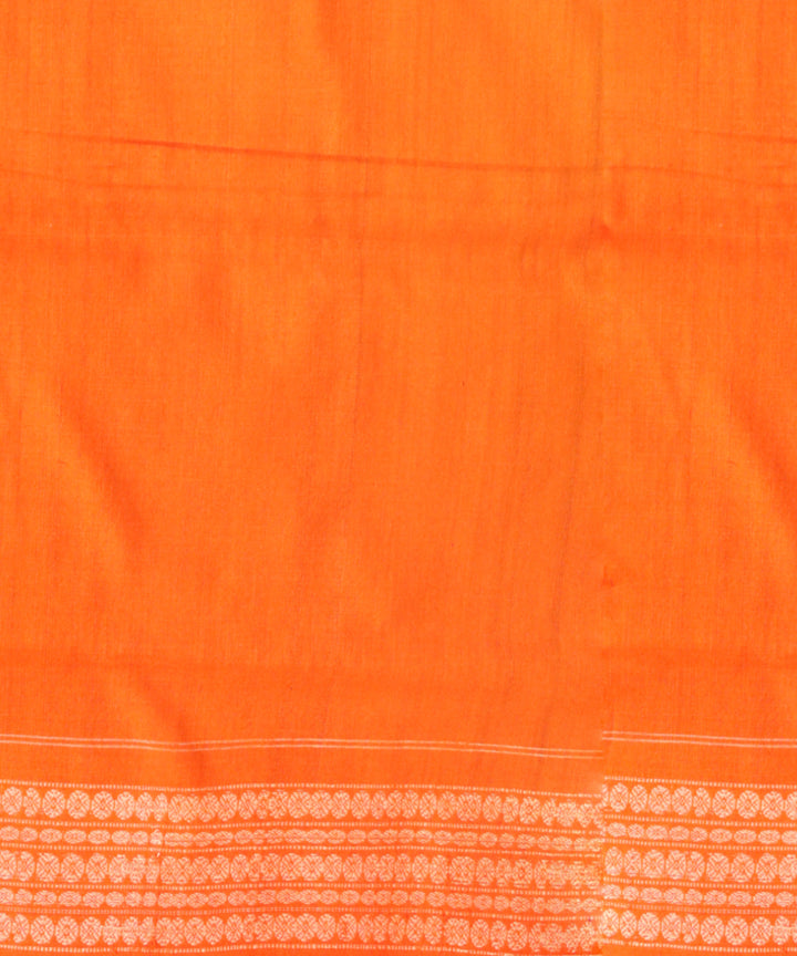 Brown orange cotton handloom sambalpuri saree