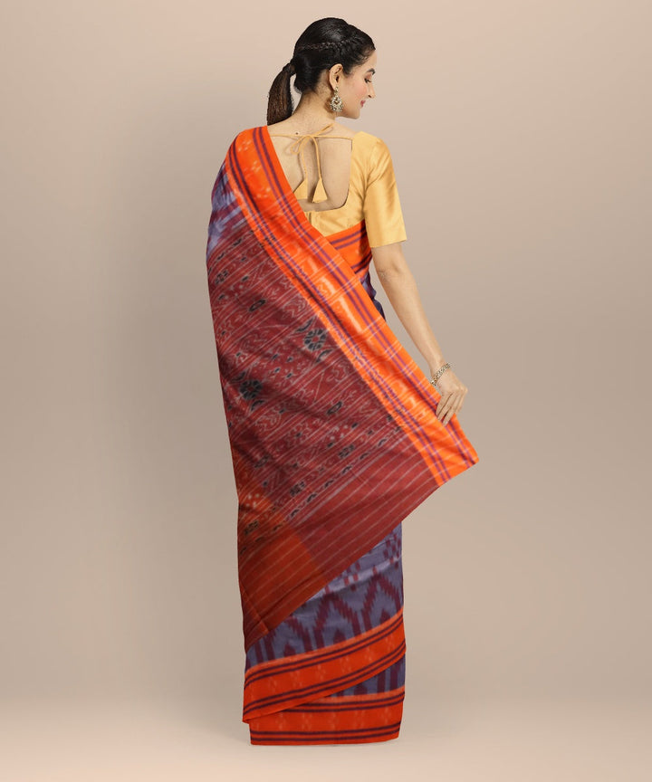 Multicolor orange cotton handloom nuapatna saree