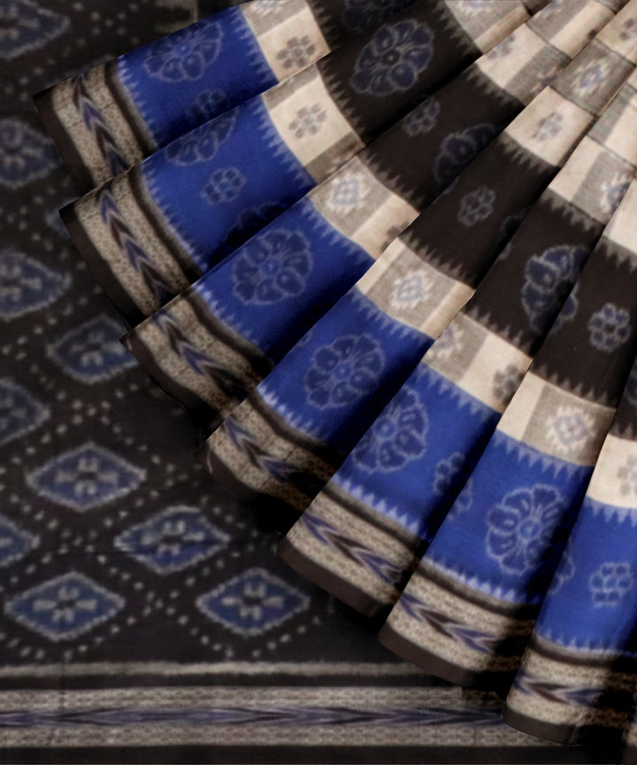 Multicolor black cotton handloom nuapatna saree
