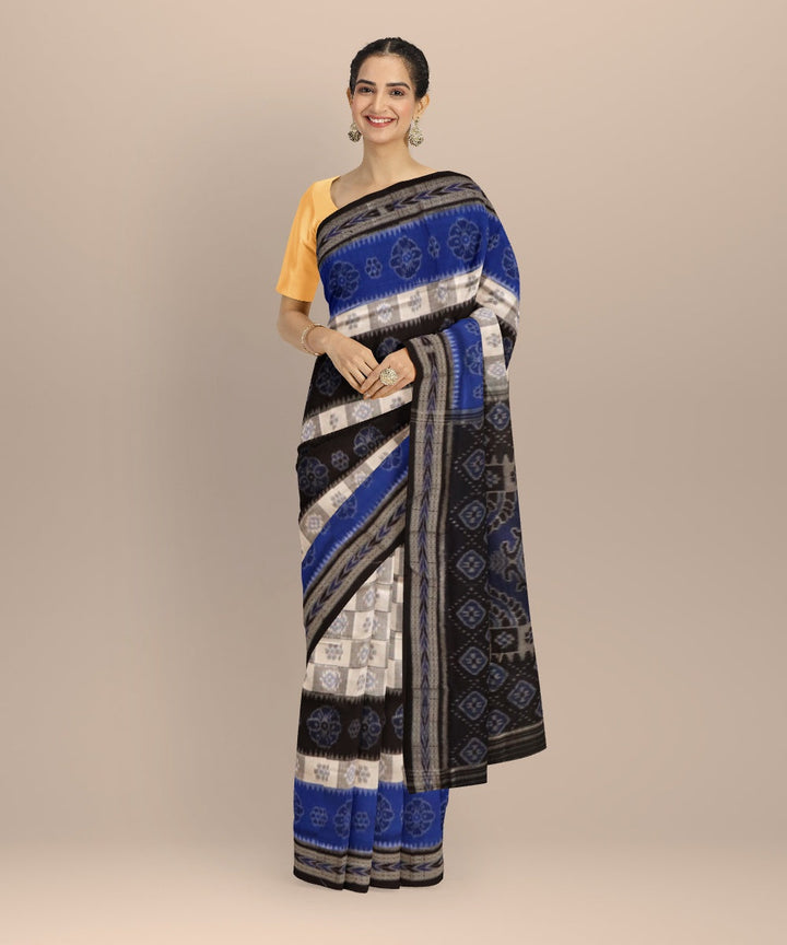 Multicolor black cotton handloom nuapatna saree