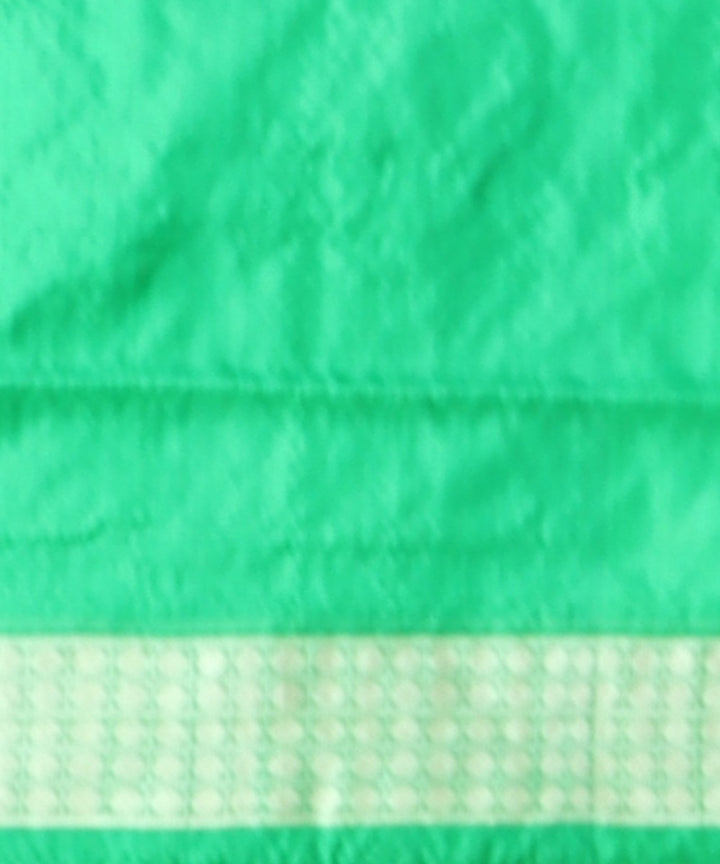 Pink forest green silk handloom sambalpuri saree