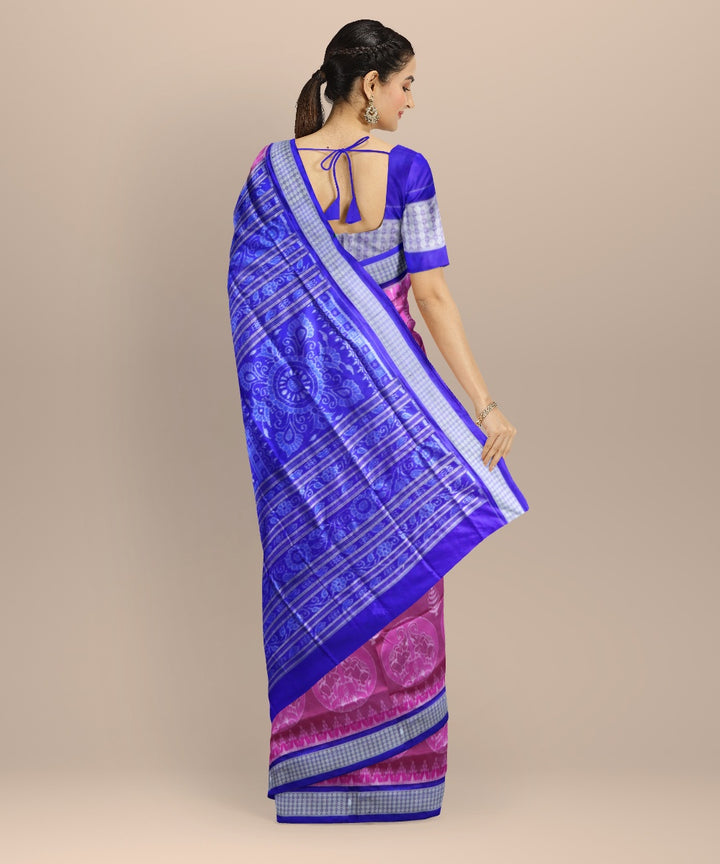 Multicolor duke blue silk handloom sambalpuri saree