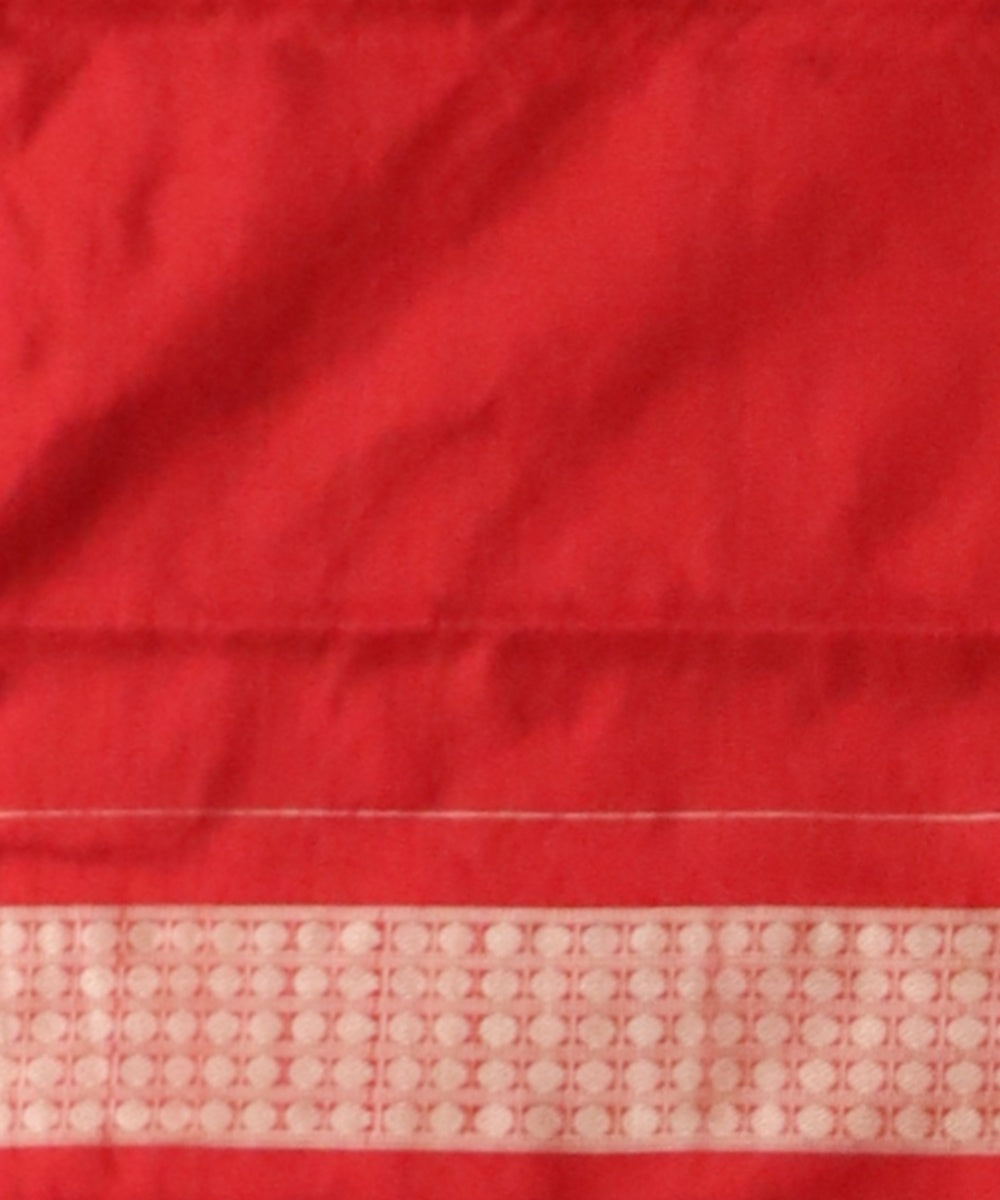 Brown dark red silk handloom sambalpuri saree