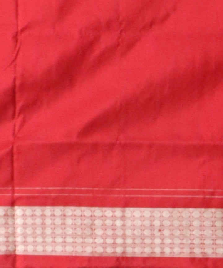 Multicolor dark red silk handloom sambalpuri saree
