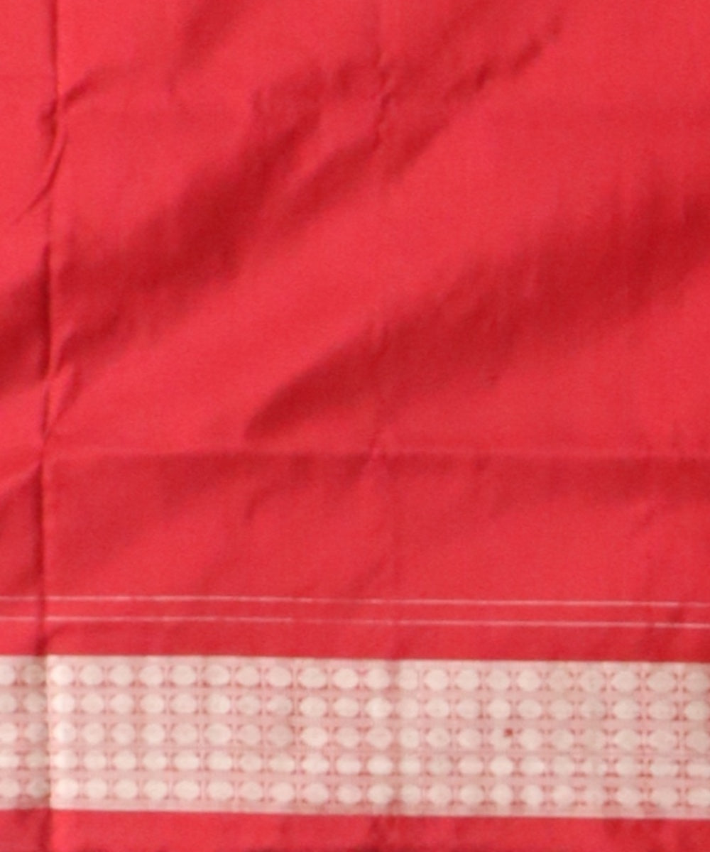 Multicolor dark red silk handloom sambalpuri saree