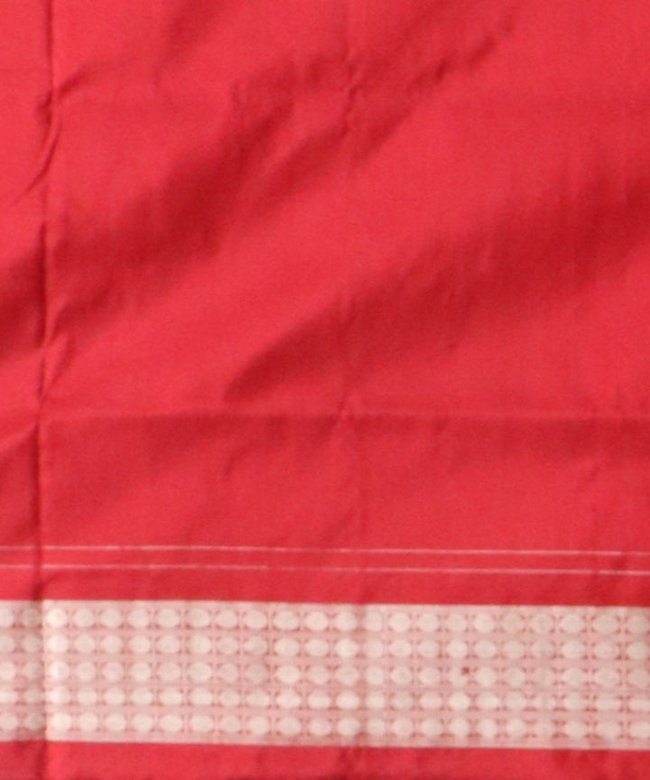 Multicolor dark red silk handloom sambalpuri saree