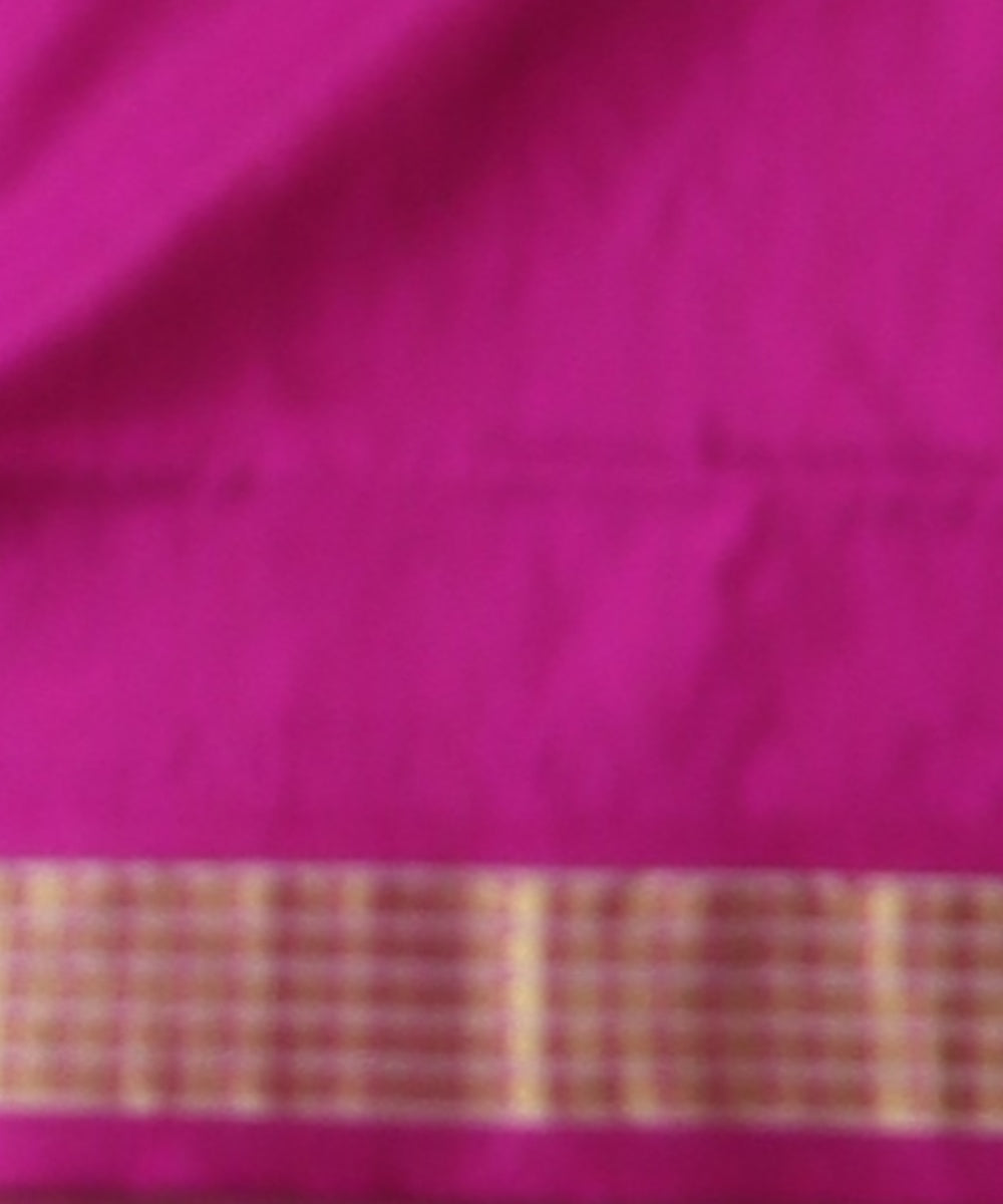 Brown pink fuschia silk handloom sambalpuri saree