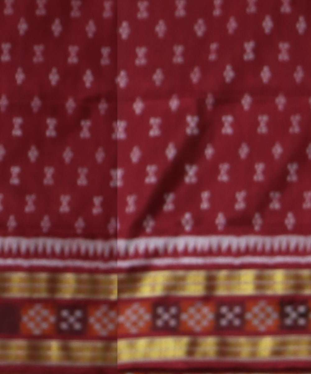 Peach maroon silk handloom sambalpuri saree