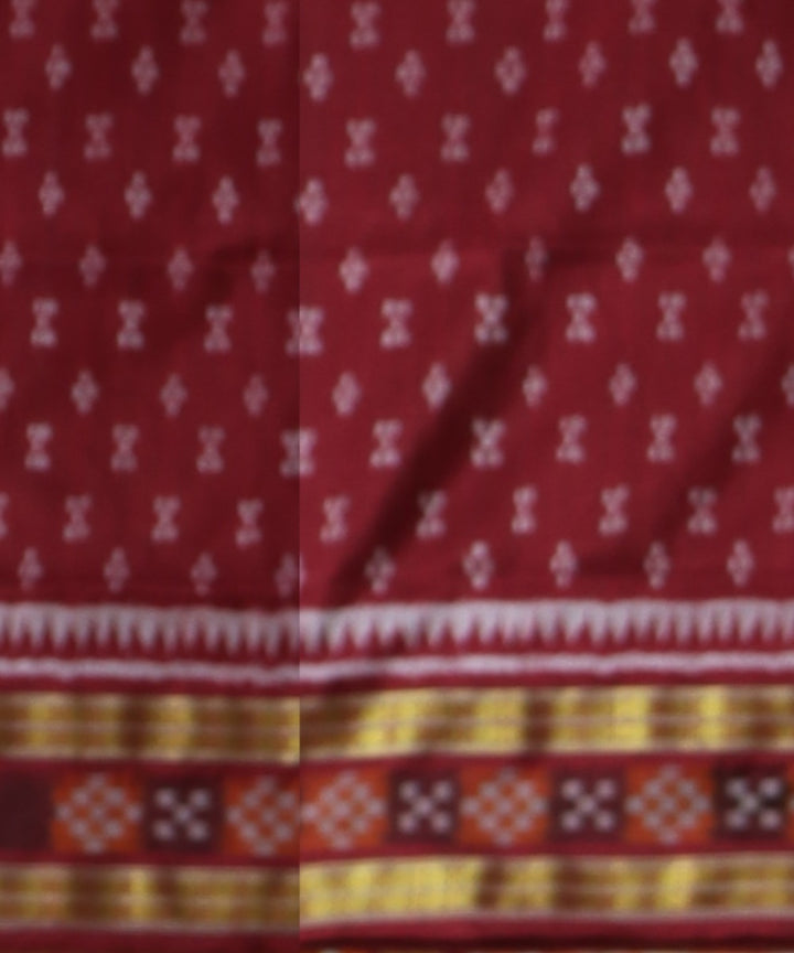 Peach maroon silk handloom sambalpuri saree