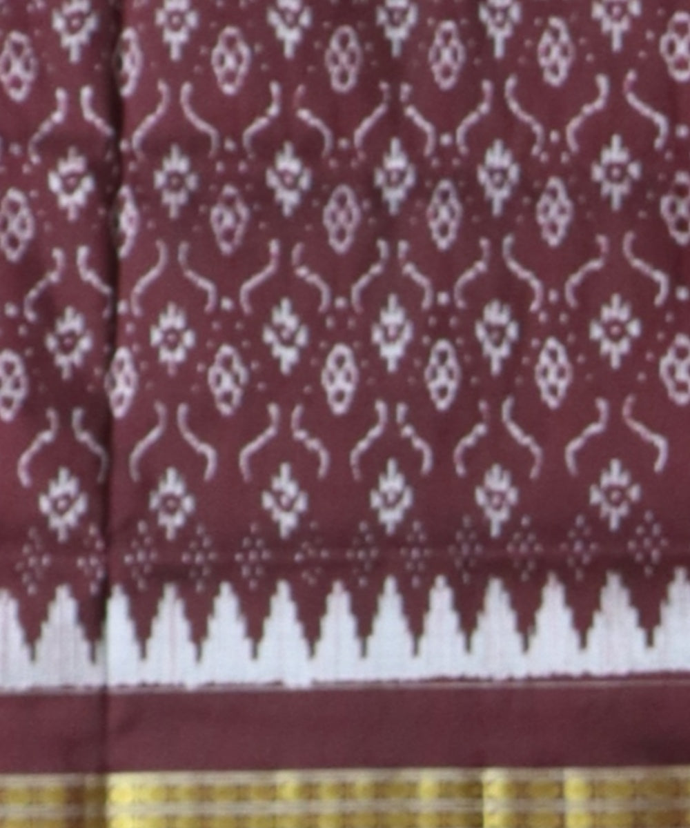 Pink coffee silk handloom sambalpuri saree