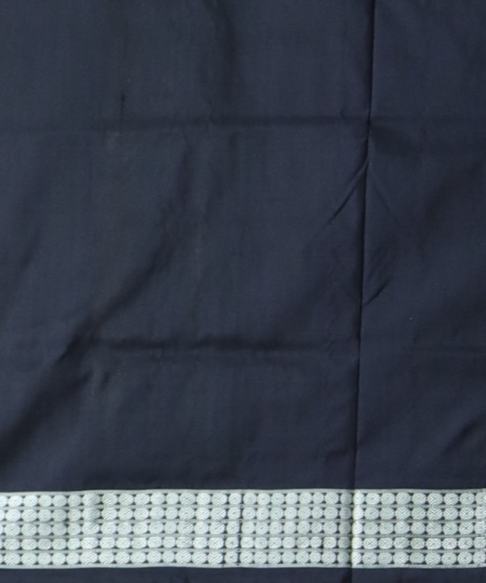 Grey black silk handloom bomkai saree