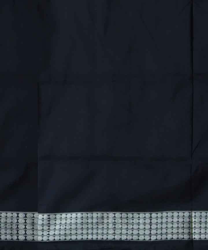 Cream black silk handloom bomkai saree